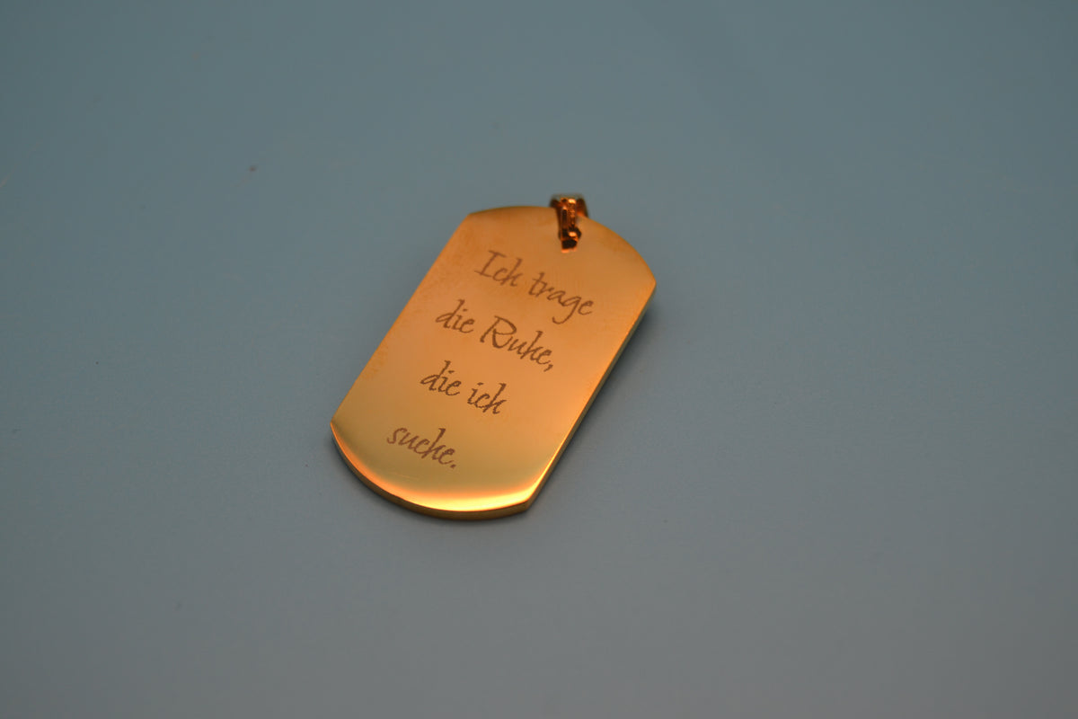 Kettenanhänger Meditation – Gold, beidseitig graviert
