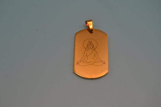 Kettenanhänger Meditation – Gold, beidseitig graviert