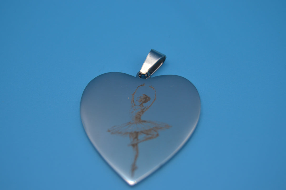 Kettenanhänger Herz Ballerina – Edelstahl Silber