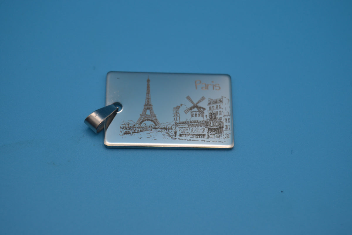 Kettenanhänger Paris Skyline – Edelstahl Silber