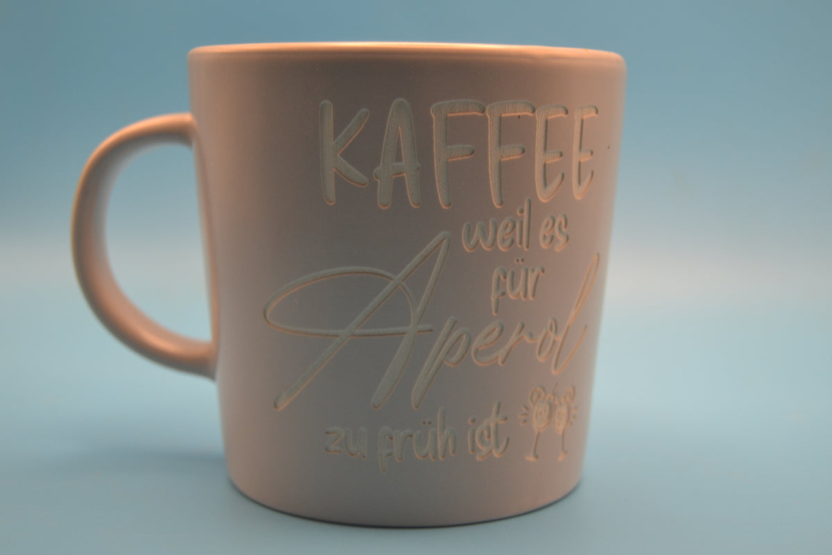 Steinzeug-Tasse – Kaffee, weil es für Aperol zu früh ist