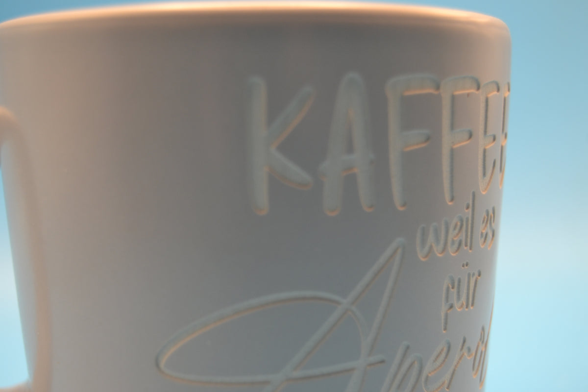 Steinzeug-Tasse – Kaffee, weil es für Aperol zu früh ist