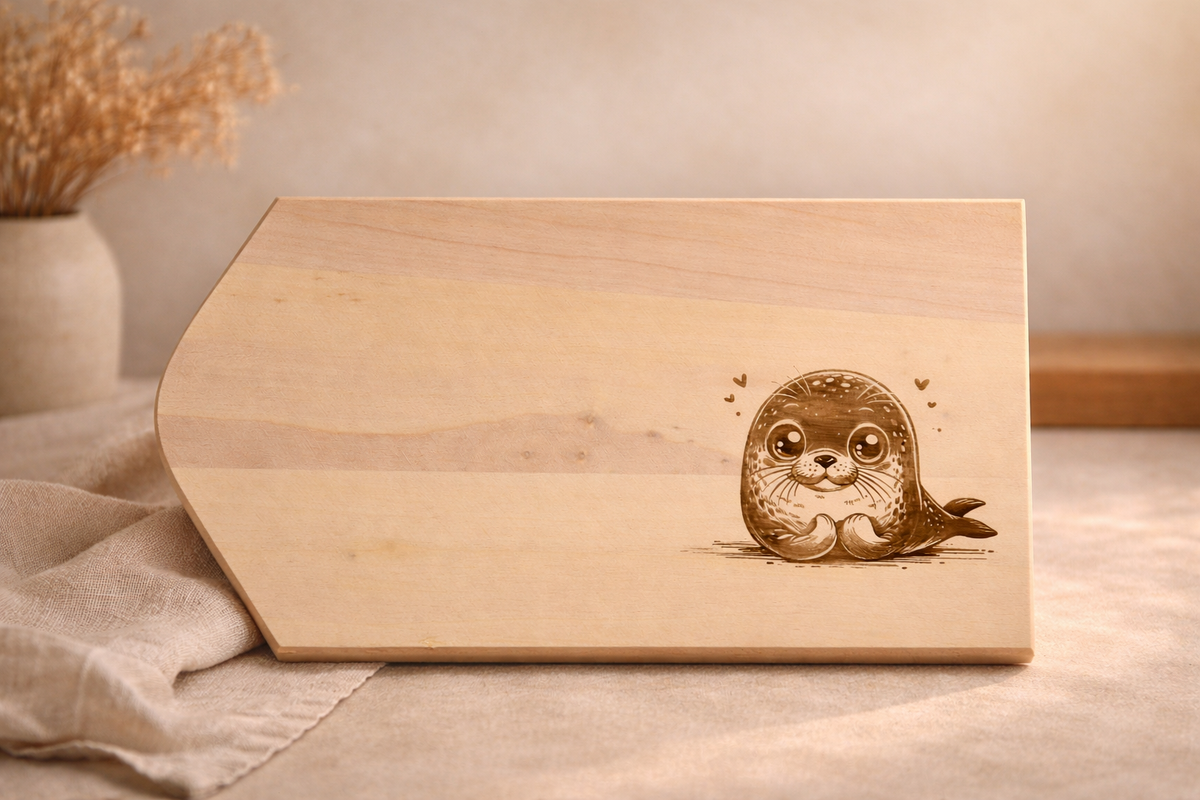 Personalisiertes Frühstücksbrett aus Lindenholz mit Gravur